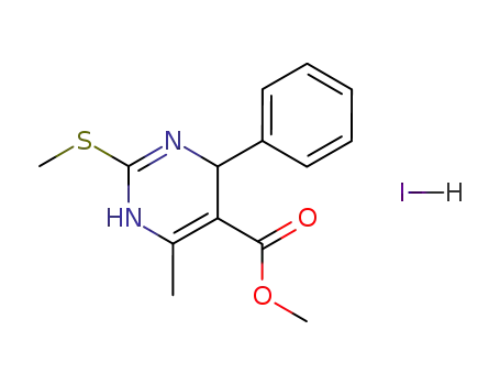 Molecular Structure of 126827-27-8 (2-methylthio-4-phenyl-5-methoxycarbonyl-6-methyl-1,2,3,4-tetrahydropyrimidinium iodide)