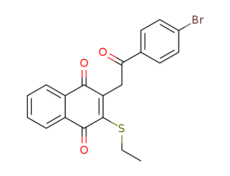 Molecular Structure of 129155-24-4 (2-(4'-bromophenacyl)-3-ethylthio-1,4-naphthoquinone)