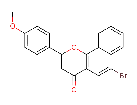 Molecular Structure of 80309-04-2 (4H-Naphtho[1,2-b]pyran-4-one, 6-bromo-2-(4-methoxyphenyl)-)