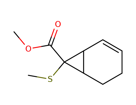 Molecular Structure of 94741-85-2 (Bicyclo[4.1.0]hept-2-ene-7-carboxylic acid, 7-(methylthio)-, methyl ester)