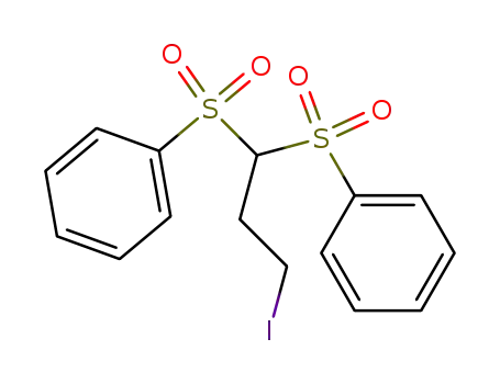 Molecular Structure of 89593-84-0 (Benzene, 1,1'-[(3-iodopropylidene)bis(sulfonyl)]bis-)