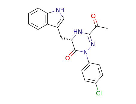 1,2,4-Triazin-6(1H)-one,
3-acetyl-1-(4-chlorophenyl)-2,5-dihydro-5-(1H-indol-3-ylmethyl)-, (S)-