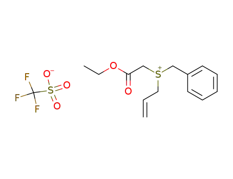 Molecular Structure of 77903-20-9 (Trifluoro-methanesulfonateallyl-benzyl-ethoxycarbonylmethyl-sulfonium;)