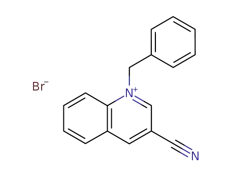 Molecular Structure of 70083-49-7 (Quinolinium, 3-cyano-1-(phenylmethyl)-, bromide)