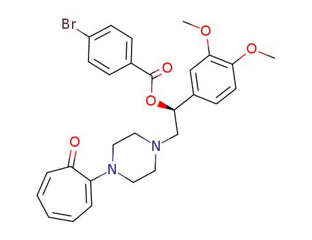 Molecular Structure of 83473-97-6 ((-)4-bromobenzoic acid, 1-(3,4-dimethoxyphenyl)-2-<4-(7-oxo-1,3,5-cycloheptatrien-1-yl)-1-piperazinyl>ethyl ester)