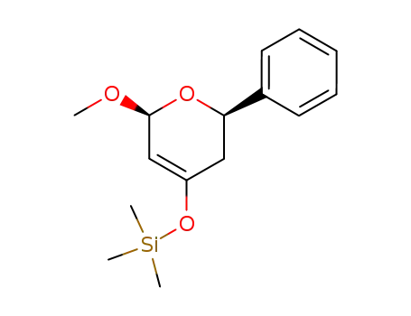 Molecular Structure of 85612-97-1 (((2R,6S)-6-Methoxy-2-phenyl-3,6-dihydro-2H-pyran-4-yloxy)-trimethyl-silane)
