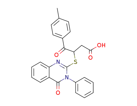Molecular Structure of 144898-78-2 (4-Oxo-3-(4-oxo-3-phenyl-3,4-dihydro-quinazolin-2-ylsulfanyl)-4-p-tolyl-butyric acid)