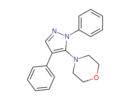 Molecular Structure of 88743-50-4 (Morpholine, 4-(1,4-diphenyl-1H-pyrazol-5-yl)-)
