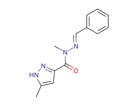 1H-Pyrazole-3-carboxylic acid, 5-methyl-,
methyl(phenylmethylene)hydrazide
