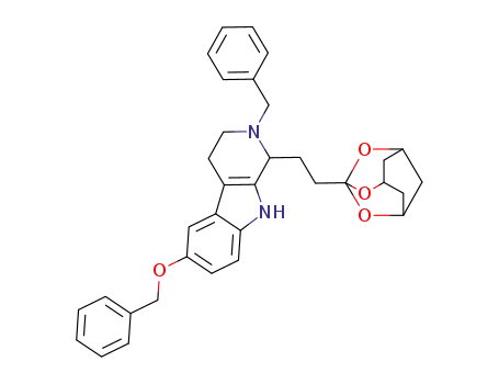 2-Benzyl-6-(benzyloxy)-1-(2-<(2,4,10-trioxatricyclo<3.3.1.1<sup>3,7</sup>>dec-3-yl)ethyl>)-1,2,3,4-tetrahydro-9H-pyrido<3,4-b>indol