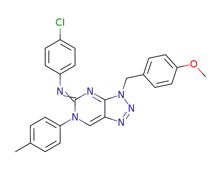 (4-Chloro-phenyl)-[3-(4-methoxy-benzyl)-6-p-tolyl-3,6-dihydro-[1,2,3]triazolo[4,5-d]pyrimidin-(5Z)-ylidene]-amine