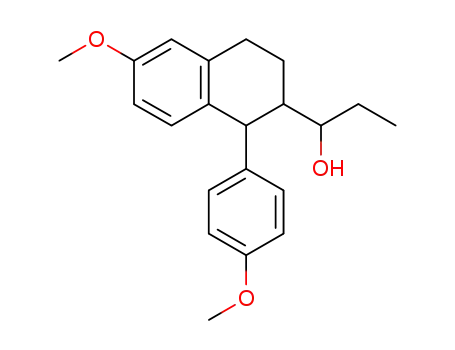 Molecular Structure of 79822-63-2 (1-<6-methoxy-1-(p-methoxyphenyl)-1,2,3,4-tetrahydro-2-naphthalenyl>propan-1-ol)