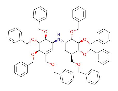 (1S,4R,5S,6S)-4,5,6-tris(benzyloxy)-3-((benzyloxy)methyl)-N-((1S,2S,3S,4R,5R)-2,3,4-tris(benzyloxy)-5-((benzyloxy)methyl)cyclohexyl)cyclohex-2-enamine