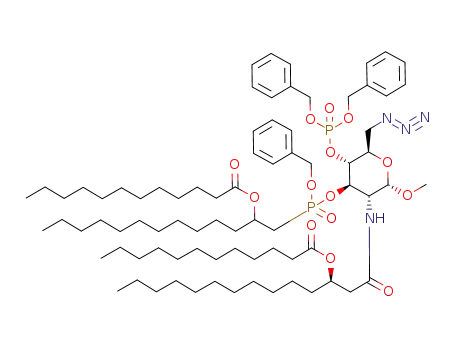 Dodecanoic acid 1-{[(2R,3R,4R,5R,6S)-2-azidomethyl-3-(bis-benzyloxy-phosphoryloxy)-5-((R)-3-dodecanoyloxy-tetradecanoylamino)-6-methoxy-tetrahydro-pyran-4-yloxy]-benzyloxy-phosphorylmethyl}-dodecyl ester