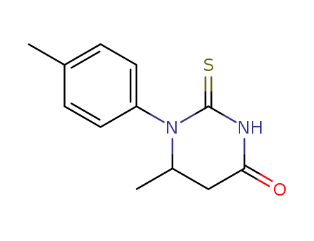 Molecular Structure of 115983-04-5 (1,2,5,6-tetrahydro-6-methyl-1-(4-methylphenyl)-2-thioxo-4(3H)-pyrimidinone)