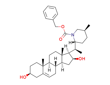 Molecular Structure of 129938-50-7 ((22R,25S)-N-Benzyloxycarbonyl-22,26-epiminocholest-5-ene-3β,16α-diol)