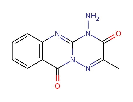 Molecular Structure of 89988-40-9 (3H-[1,2,4]Triazino[3,2-b]quinazoline-3,10(4H)-dione, 4-amino-2-methyl-)