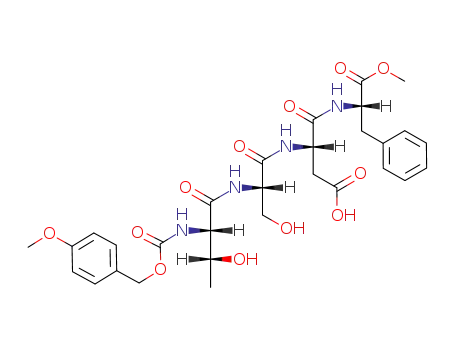 L-Phenylalanine,
N-[N-[N-[N-[[(4-methoxyphenyl)methoxy]carbonyl]-L-threonyl]-L-seryl]-L-a
-aspartyl]-, 1-methyl ester