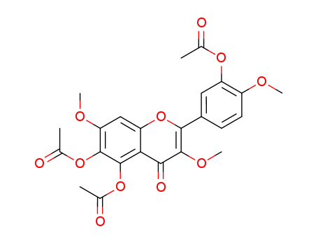 Molecular Structure of 14397-72-9 (5,6-Bis(acetyloxy)-2-[3-(acetyloxy)-4-methoxyphenyl]-3,7-dimethoxy-4H-1-benzopyran-4-one)