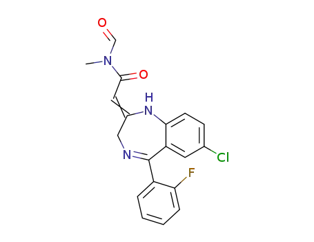 <7-chloro-5-(2-fluorophenyl)-2,3-dihydro-1H-1,4-benzodiazepin-2-ylidene>-N-formyl-N-methylacetamide