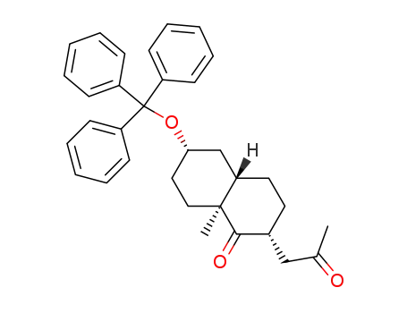 trans-acetonyl-2 decahydro-1,2,3,4,4a,5,6,7,8,8a methyl-8aβ trityloxy-6β naphtalene