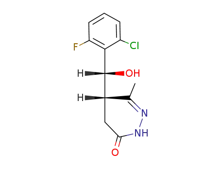 Molecular Structure of 87963-31-3 (3(2H)-Pyridazinone,5-[(2-chloro-6-fluorophenyl)hydroxymethyl]-4,5-dihydro-6-methyl-)