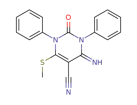 4-Imino-6-methylsulfanyl-2-oxo-1,3-diphenyl-1,2,3,4-tetrahydro-pyrimidine-5-carbonitrile