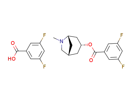 (+/-)-6-methyl-6-azabicyclo<3.2.1>octan-3α-ol 3,5-difluorobenzoate difuorobenzoate salt