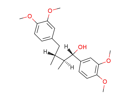 Molecular Structure of 36286-73-4 ((7R,8S<sub>8</sub>'R)-7-hydroxy-3,4,3'4'-tetramethoxy-8,8'-neolignan)