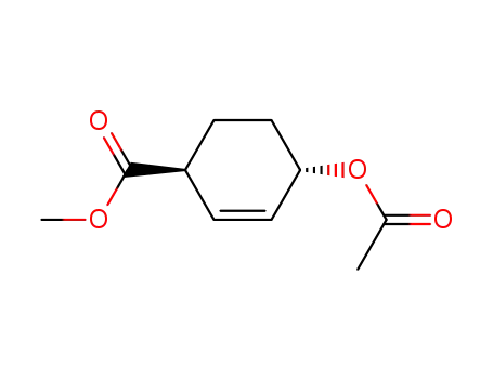 Molecular Structure of 124021-40-5 (trans-4-carbomethoxy-2-cyclohexen-1-yl acetate)