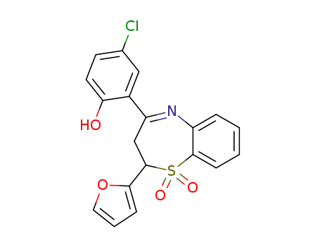 4-Chloro-2-(2-furan-2-yl-1,1-dioxo-2,3-dihydro-1H-1λ<sup>6</sup>-benzo[b][1,4]thiazepin-4-yl)-phenol