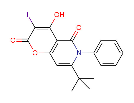 2H-Pyrano[3,2-c]pyridine-2,5(6H)-dione,7-(1,1-dimethylethyl)-4-hydroxy-3-iodo-6-phenyl-