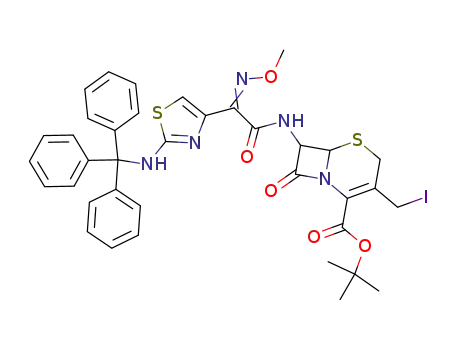 <6R-<6α,7β(Z)>>-7-<<(2-tritylamino-4-thiazolyl)(methoxyimino)acetyl>amino>-3-(iodomethyl)-8-oxo-5-thia-1-azabicyclo<4.2.0>oct-2-ene-2-carboxylic acid tert-butyl ester