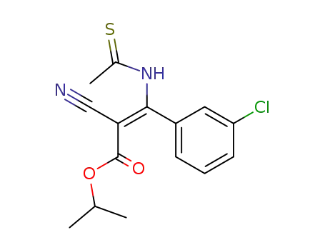 2-Propenoic acid, 3-(3-chlorophenyl)-2-cyano-3-[(1-thioxoethyl)amino]-,
1-methylethyl ester