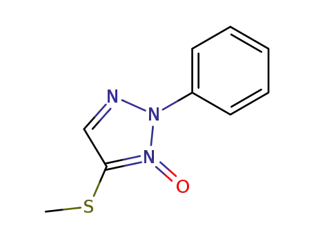Molecular Structure of 77896-51-6 (5-(methylsulfanyl)-2-phenyl-2H-1,2,3-triazole 1-oxide)