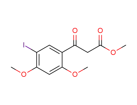 Molecular Structure of 1598387-87-1 (methyl 3-(5-iodo-2,4-dimethoxyphenyl)-3-oxopropanoate)