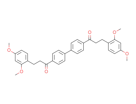 Molecular Structure of 92357-82-9 (1-Propanone, 1,1'-[1,1'-biphenyl]-4,4'-diylbis[3-(2,4-dimethoxyphenyl)-)