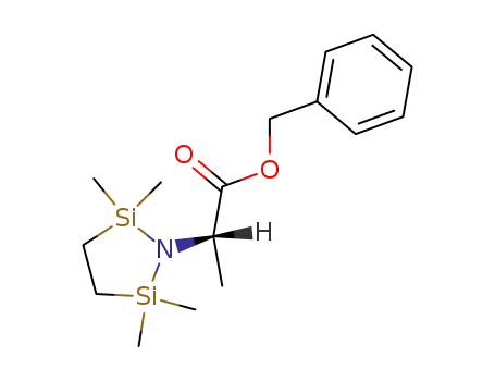 Molecular Structure of 139215-48-8 (1-Aza-2,5-disilacyclopentane-1-acetic  acid,  -alpha-,2,2,5,5-pentamethyl-,  phenylmethyl  ester,  (S)-  (9CI))