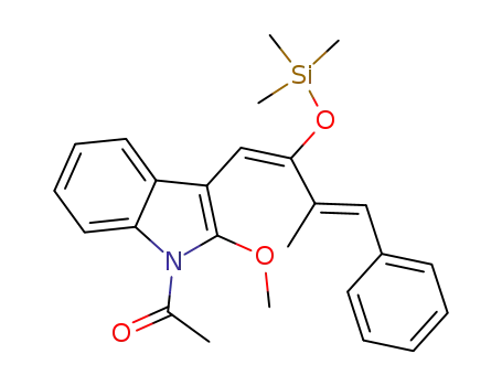 1-[2-Methoxy-3-((1E,3E)-3-methyl-4-phenyl-2-trimethylsilanyloxy-buta-1,3-dienyl)-indol-1-yl]-ethanone