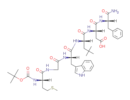 Molecular Structure of 138432-09-4 (N-tert-butyloxycarbonylmethionyl-glycyl-tryptophyl-neopentylglycyl-aspartyl-phenylalanine amide)