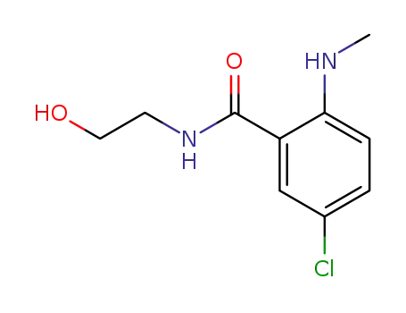Molecular Structure of 4927-76-8 (5-Chlor-N-(2-hydroxy-aethyl)-2-methylamino-benzamid)