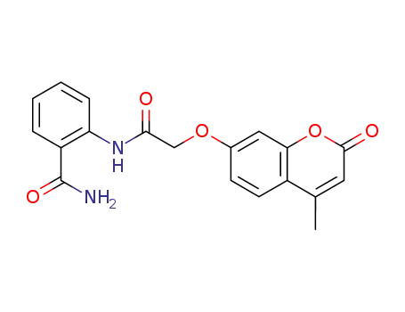 Molecular Structure of 128649-83-2 (Benzamide,
2-[[[(4-methyl-2-oxo-2H-1-benzopyran-7-yl)oxy]acetyl]amino]-)