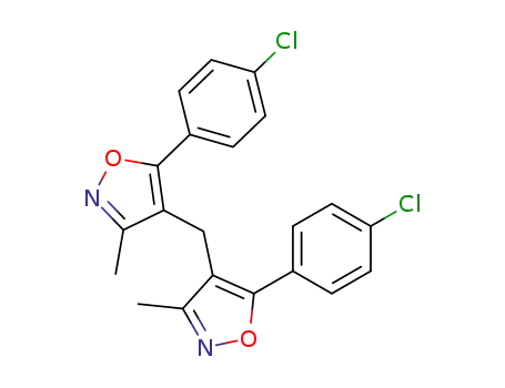 Molecular Structure of 84198-60-7 (Isoxazole, 4,4'-methylenebis[5-(4-chlorophenyl)-3-methyl-)