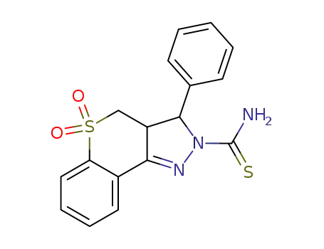 5,5-Dioxo-3-phenyl-3,3a,4,5-tetrahydro-5λ<sup>6</sup>-thiochromeno[4,3-c]pyrazole-2-carbothioic acid amide