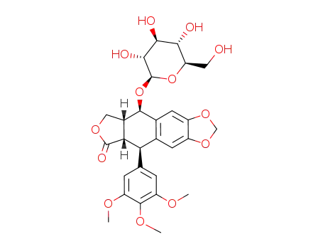 Molecular Structure of 1400-92-6 (L-picropodophillotoxin 7'-O-β-D-glucopyranoside)