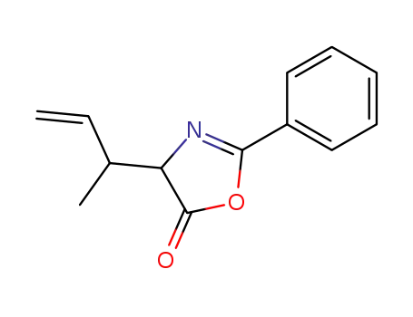 Molecular Structure of 82706-30-7 (4-(1-Methyl-allyl)-2-phenyl-4H-oxazol-5-one)