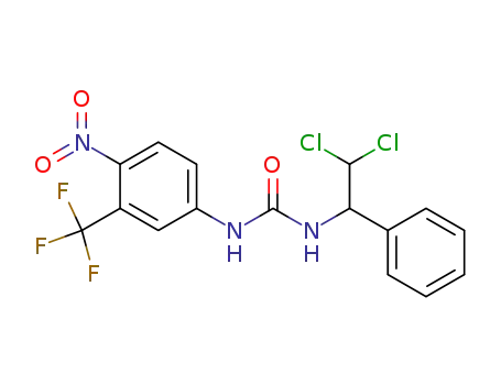 Molecular Structure of 77429-36-8 (N-(2,2-dichloro-1-phenylethyl)-N'-4-nitro-3-trifluoromethylphenylurea)