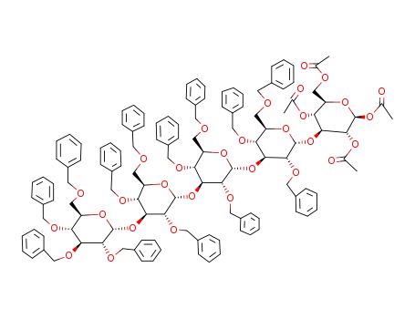 O-(2,3,4,6-tetra-O-benzyl-α-D-glucopyranosyl)-(1->3)-tris<O-(2,4,6-tri-O-benzyl-α-D-glucopyranosyl)-(1->3)>-1,2,4,6-tetra-O-acetyl-β-D-glucopyranose
