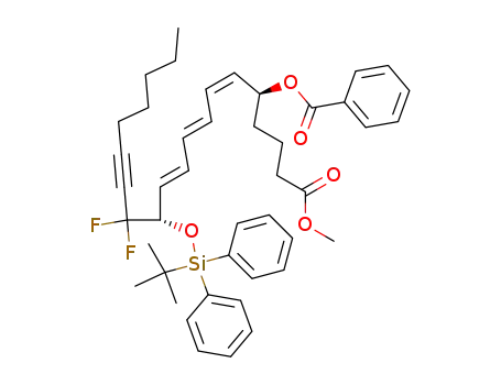 Benzoic acid (2Z,4E,6E)-(1S,8S)-8-(tert-butyl-diphenyl-silanyloxy)-9,9-difluoro-1-(3-methoxycarbonyl-propyl)-hexadeca-2,4,6-trien-10-ynyl ester