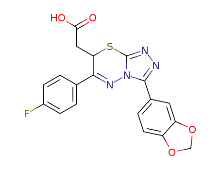 7H-1,2,4-Triazolo(3,4-b)(1,3,4)thiadiazine-7-acetic acid, 3-(1,3-benzodioxol-5-yl)-6-(4-fluorophenyl)-